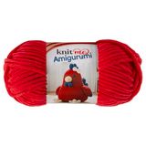 Knit Me Amigurumi Fluwelen chenillegaren, grof garen om te haken, 50 g/55 m, superzacht polyester voor teddy's, pluche speelgoed en dekens, EN71-3 en Oeko-Tex gecertificeerd, 5,5 mm haak (rood)
