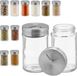 Merkloos Relaxdays Glazen Kruidenpotjes - Set van 12 - 90 ml - Transparant/Zilver