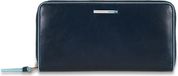 Piquadro Blue Square Women Zip Long Wallet Night Blue