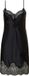 Pastunette Premium Nachthemd - Black Satin - Zwart - Satijn - Kant - Maat XS