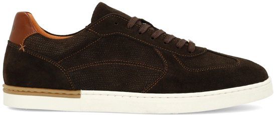 Manfield Heren Bruine Suède Sneakers Maat 42
