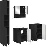 vidaXL Badkamermeubel Set 4-delig Zwart 61 x 35 x 64 cm