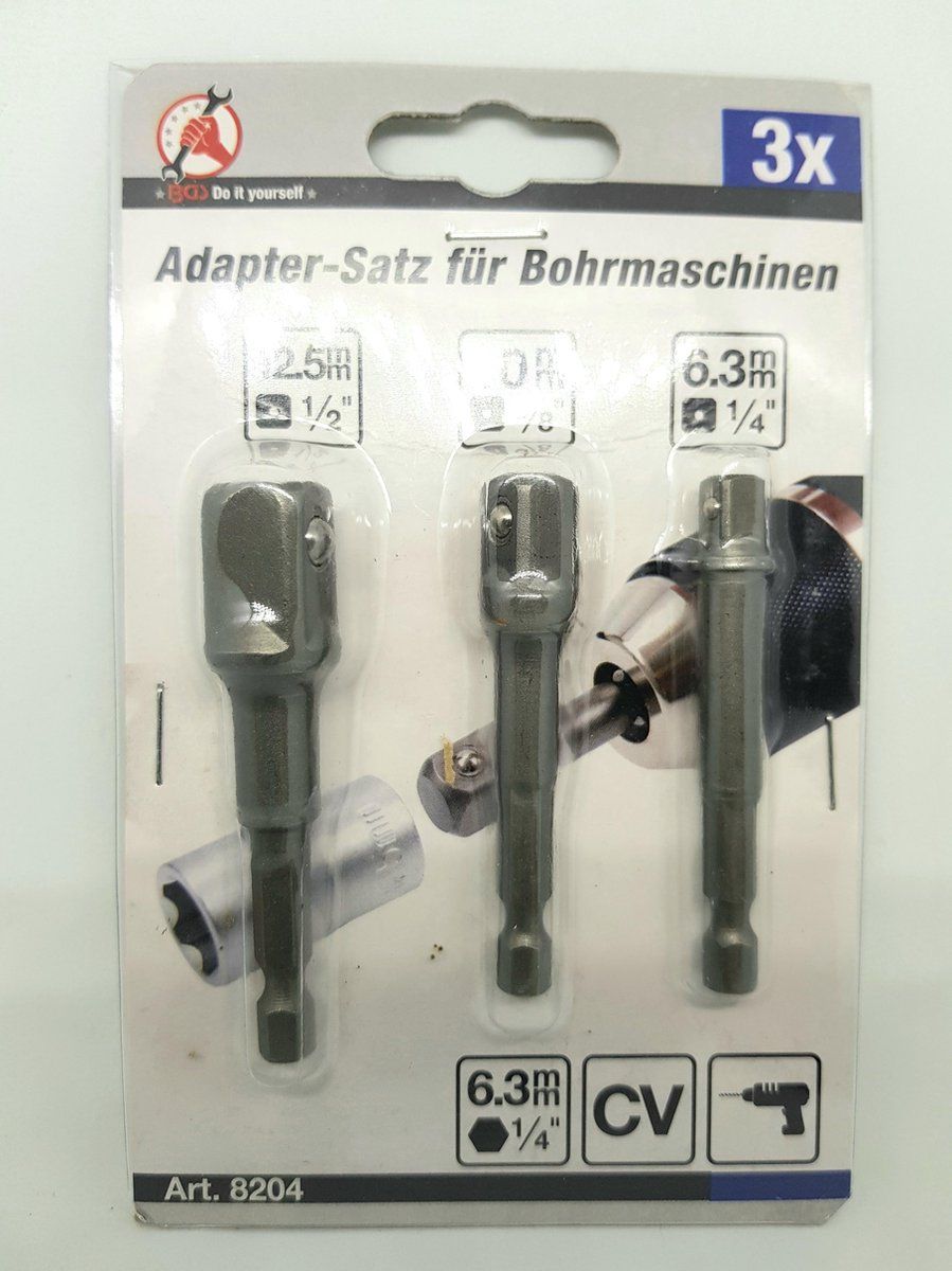 BGS technic Adapterset voor boormachines | 3-delig