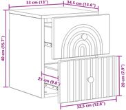 vidaXL Muurbevestigde Nachttafel met lade Betongrijs 33 x 34,5 x 40 cm