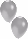 Bellatio Decorations ballonnen - 10 stuks - zilver - 27 cm