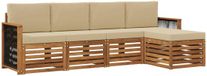 vidaXL Acacia Hout Bank Loungeset 5-zits Natuurlijk en Beige