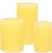 Ensemble de bougies coniques/cylindriques sans marque - 3x - jaune - modèle rustique