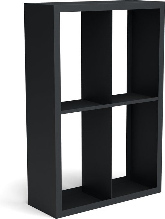 Geroba Beltza Zwarte Houtopslag Onderverdeling 4 Vakken 1000x385x1500 mm