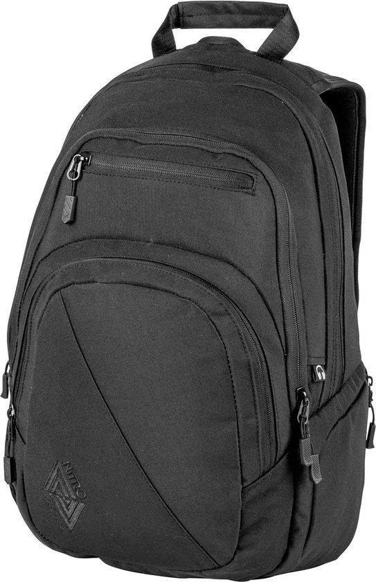 Nitro Stash 29 True Black Schoolrugzak met laptopvak - Zwart
