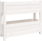 vidaXL Plantenbak 77x25x66 cm massief grenenhout wit