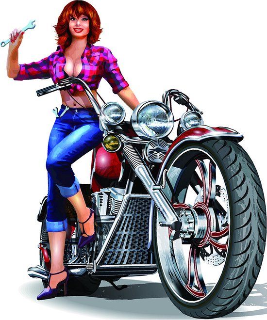 Clayre & Eef Tekstbord - 60x50 cm - Blauw - IJzer - Motor - Landelijk