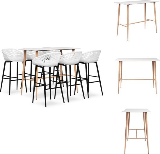 vidaXL 7-delige Barset wit