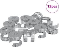 vidaXL - Cam-lockmoeren - 12 st - Zilver - 12 x 10 mm - Metaal
