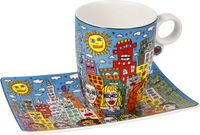 Goebel - James Rizzi | Kop en schotel Summer in the City | Porselein - 19cm - 400ml