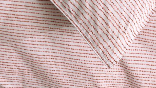 Zohome Striscia Dekbedovertrek - Cream Tan - Eenpersoons - Katoen - Beige