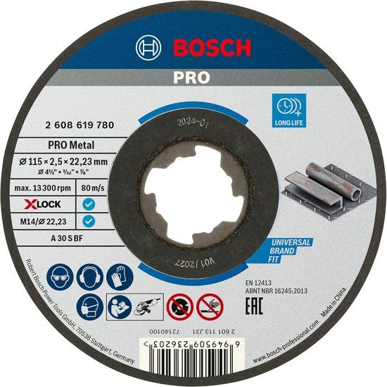 Bosch Professional Bosch PRO Metal X-Lock snijschijf 115 x 2,5 x 22,23 mm