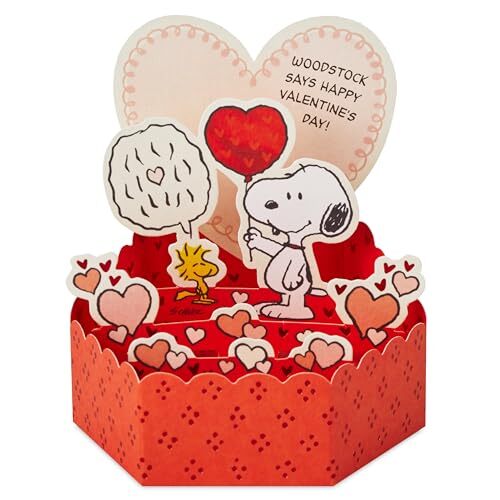 Hallmark Hallmark Paper Wonder Mini Valentijnsdag kaart - 3D rood Snoopy & Woodstock ontwerp