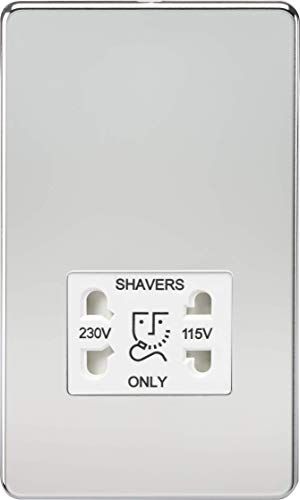 Knightsbridge SF8900PCW Scheerapparaat Socket - Gepolijst Chroom - Wit Insert