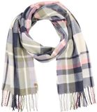 Camel Active Geruite sjaal met franjes - Polyester - Nachtblauw