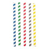 50 García de Pou 50 stuks rechte rietjes, gestreept, Ø 1 x 21 cm, papieren assortiment