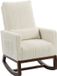 Homcom Fauteuil à bascule Flanelle de neige (100% Polyester) - 67 x 97 x 110 cm - Crème