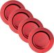 CEPEWA Assiettes à dîner - 4x - assiettes creuses - rouge - Dia 33 cm - Assiette à bougies - Plastique - Rond