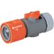 Gardena Regelstop: Waterstop-slangaansluiting voor 13 mm (1/2 inch) en 15 mm (5/8 inch) slangen, waterdrukregeling aan het uiteinde van de slang, 942-50, zwart/grijs/oranje