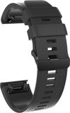 Strap-it Quickfit 26mm siliconen bandje - geschikt voor de Coros Vertix 2 / Vertix 2s (zwart)