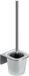 Whitestein Porte-brosse WC en acier inoxydable avec gobelet en verre - Montage mural