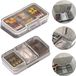 Detailkampioen Coupe-comprimés 3-en-1 - Coupe-pilule avec broyeur et compartiment de rangement - Diviseur de comprimés précis pour les déplacements - Blanc - 11,2x6,2 cm