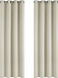 Deconovo Rideau occultant à œillets, 140 x 175 cm ou 140 x 245 cm, lot de 2, Polyester, Beige