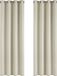 Deconovo Verdampingsgordijn met ogen, 140 x 175 cm of 140 x 245 cm, set van 2, Polyester, Beige
