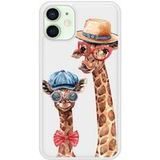 Apple iPhone 12 Funny girafe Verstevigd hoesje met sublimatie bedrukking
