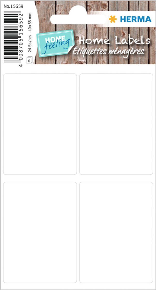HERMA 15662 Multifunctionele etiketten, 108 stuks, 12 x 34 mm, wit