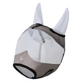 Imperial Riding IRH Fly Shield, vliegenmasker met UV-mesh en fleece-rand, licht olijfgroen met oren