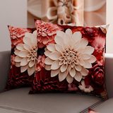 PETTI Artigiani Italiani - Paar kussenslopen 35 x 35 cm, van microvezel, decoratief kussen voor slaapkamer, bank, woonkamer, set van 2 kussenslopen, bloemenpatroon 05 24, 100% Made in Italy