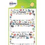 AVERY - Fancy Sport etiketten, meerkleurig, 76 x 34 mm, 15 stuks