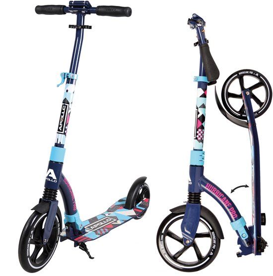 Apollo City-Step "Hurricane" - Blauw - In hoogte verstelbaar - 9 inch wielen