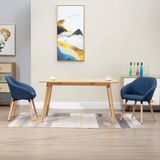 vidaXL Eetkamerstoelen 2 stuks stof blauw