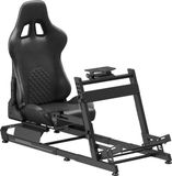 VDD Gaming On Sim Racing Cockpit met shifter houder – Black on Black - Aluminium