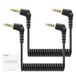 NEEWER 2-pack Aux-kabelset, 3,5 mm TRS mannelijk naar TRRS mannelijke opgerolde kabel compatibel met DJI Mic Rode Wireless GO II Hollyland Lark NEEWER CM28 CM31 Microfoon iPhone iPad Android Tablet