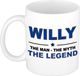 Bellatio Decorations Naam cadeau Willy - The man, The myth the legend koffie mok / beker 300 ml