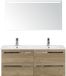BES LED Seville Badmeubelset 120 cm - 4 Laden Natuur Eiken - Wastafel Enjoy Dubbel met Sence Spiegel