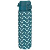 ION8 Vacuüm Geïsoleerde Stalen Waterfles, 500ml/18 oz, Lekvrij, Makkelijk te Openen, Veilige Vergrendeling, Vaatwasserbestendig, Past in Bekerhouders, Draaghendel, Krasbestendig, Reliëfprint, Golven