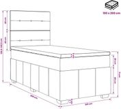 vidaXL Boxspringbed met matras met hoofdeinde Zwart 100 x 200 cm Stof