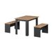 Vicco Sentio Eettafel set – 112 x 73.6 cm met 2 banken Antraciet/gouden eik