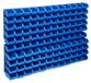 Étagère murale avec boîtes de rangement transparentes - Ensemble de boîtes de rangement - 128 pièces - Boîtes en plastique empilables - Montage mural pour atelier - Vert olive