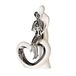 GILDE Sculpture décorative moderne - romantisme - céramique blanc/argent hauteur 33,5 cm largeur 19,5 cm
