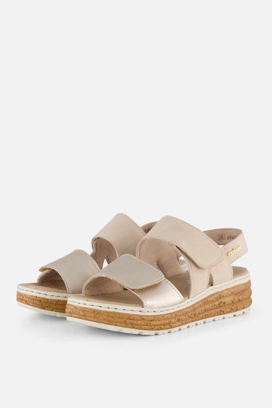Rieker Sandalen beige Textiel - Dames - Maat 37