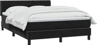 vidaXL Boxspring met matras fluweel zwart 160x210 cm